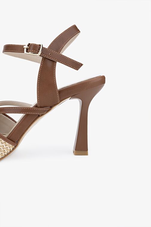 Valmenti Panti Kadın Natural Hasır Hakiki Deri Topuklu Ayakkabı - Görsel 5