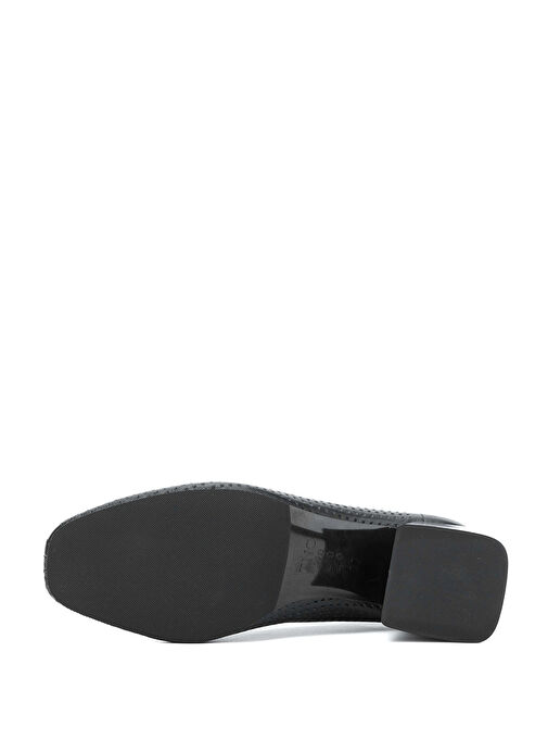 Tamer Tanca Kadın Hakiki Deri Siyah Deri Topuklu Ayakkabı - Görsel 4