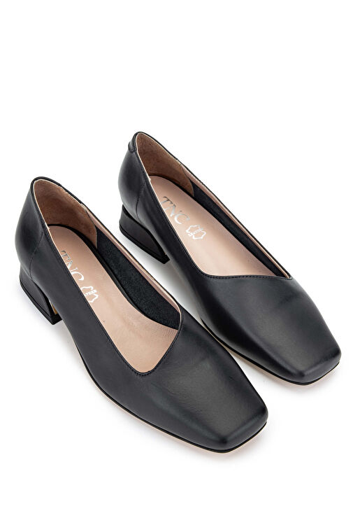 Tamer Tanca Kadın Hakiki Deri Siyah Deri Topuklu Ayakkabı - Görsel 3