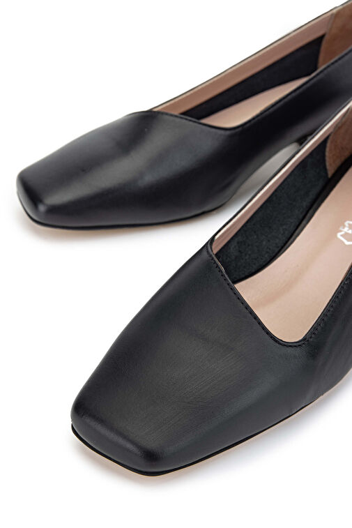 Tamer Tanca Kadın Hakiki Deri Siyah Deri Topuklu Ayakkabı - Görsel 5