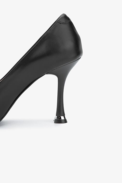 Valmenti Rigel Kadın Siyah anl Hakiki Deri Topuklu Ayakkabı - Görsel 4