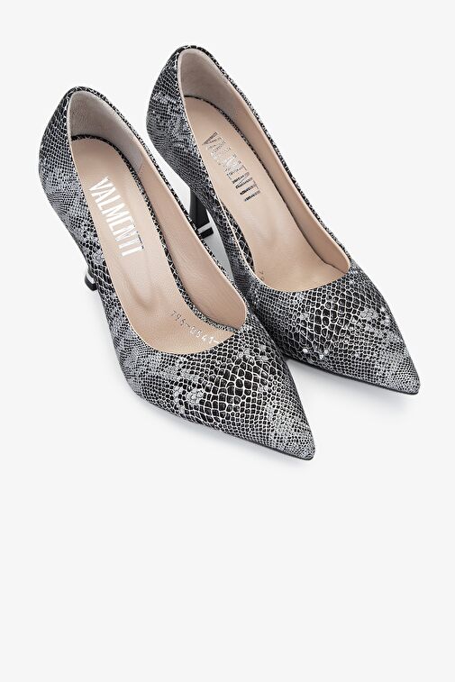 Valmenti Siyah-Gri Kadın Deri Stiletto 923 796-1 BN AYK Y24 - Görsel 3