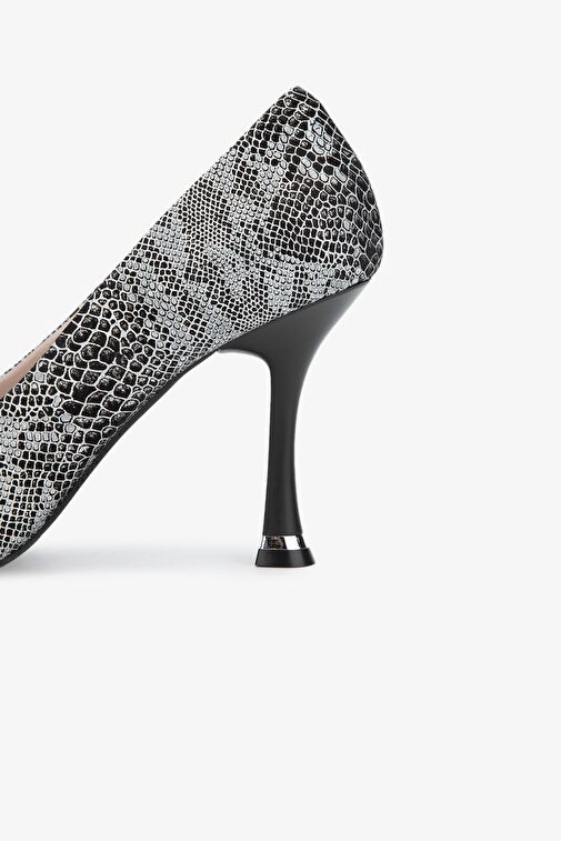 Valmenti Siyah-Gri Kadın Deri Stiletto 923 796-1 BN AYK Y24 - Görsel 5