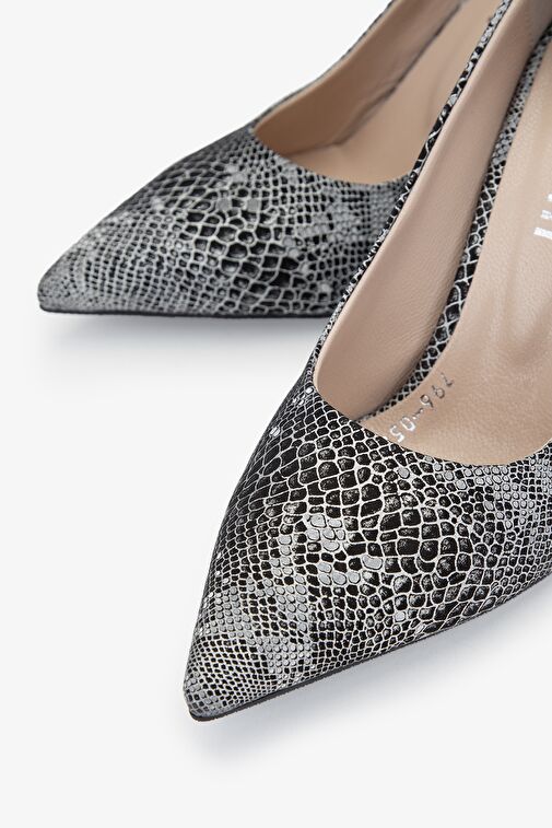 Valmenti Siyah-Gri Kadın Deri Stiletto 923 796-1 BN AYK Y24 - Görsel 6