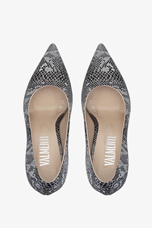 Valmenti Siyah-Gri Kadın Deri Stiletto 923 796-1 BN AYK Y24 - Görsel 4