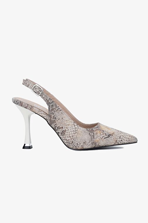 Valmenti Camila Kadın Bej Hakiki Deri Topuklu Ayakkabı - Görsel 2