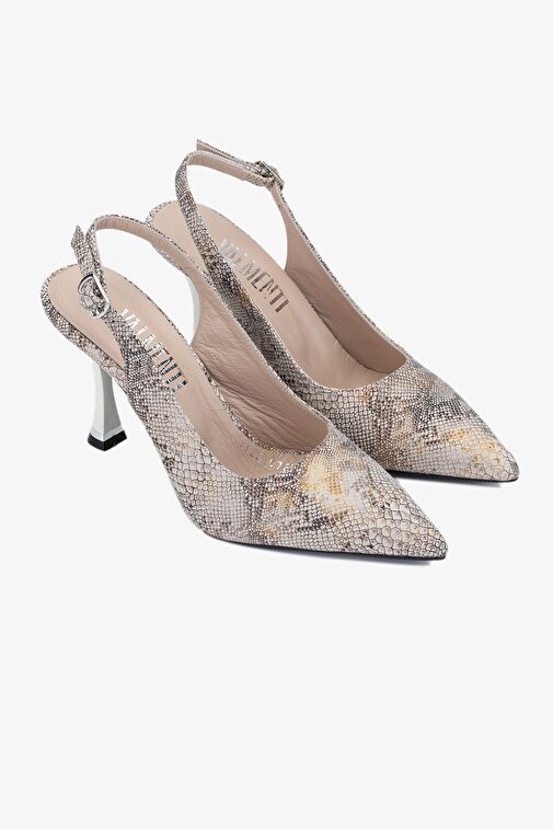 Valmenti Camila Kadın Bej Hakiki Deri Topuklu Ayakkabı - Görsel 3