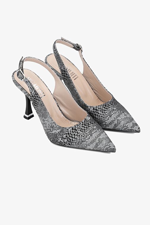 Valmenti Camila Kadın Siyah Hakiki Deri Topuklu Ayakkabı - Görsel 3