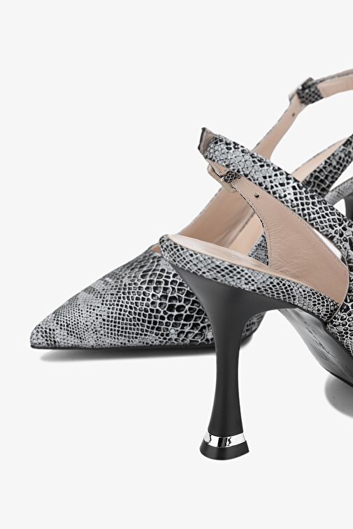 Valmenti Camila Kadın Siyah Hakiki Deri Topuklu Ayakkabı - Görsel 4