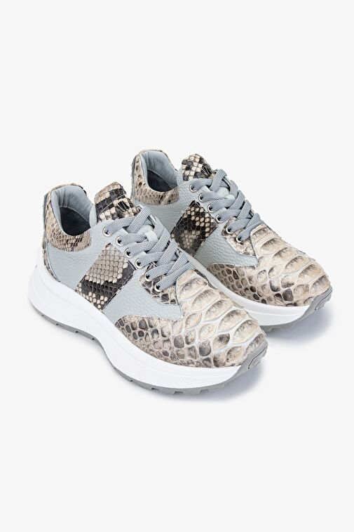 Valmenti Lyra Kadın Gri Hakiki Deri Sneakers & Spor Ayakkabı - Görsel 3