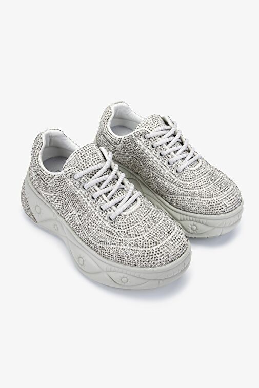 Valmenti Kadın Suni Deri Gri Sneakers & Spor Ayakkabı - Görsel 3