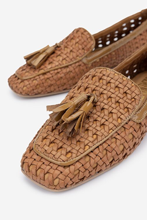 Valmenti Armis Kadın Taba Hakiki Deri Loafer Ayakkabı - Görsel 6