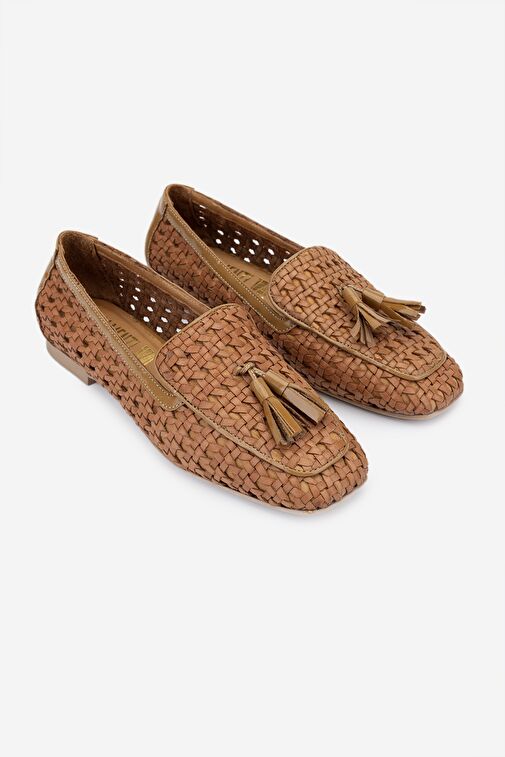 Valmenti Armis Kadın Taba Hakiki Deri Loafer Ayakkabı - Görsel 7