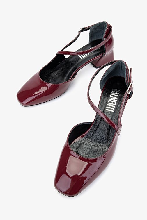 Valmenti Terza Kadın Bordo Hakiki Deri Topuklu Ayakkabı - Görsel 5