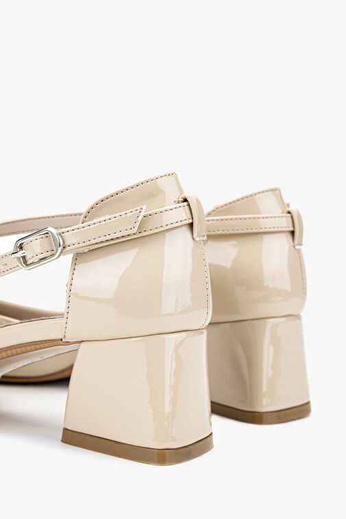 Valmenti Terza Kadın Bej Rgn Hakiki Deri Topuklu Ayakkabı - Görsel 5