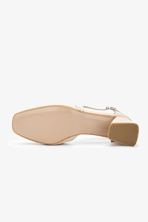 Valmenti Terza Kadın Bej Rgn Hakiki Deri Topuklu Ayakkabı - Görsel 6