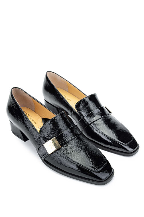 Relax Anatomic Kadın Hakiki Deri Siyah Rugan Comfort Ayakkabı - Görsel 3