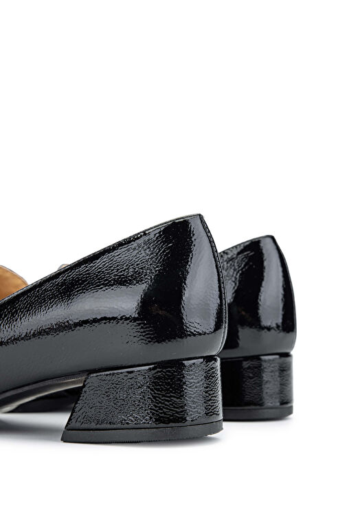 Relax Anatomic Kadın Hakiki Deri Siyah Rugan Comfort Ayakkabı - Görsel 6