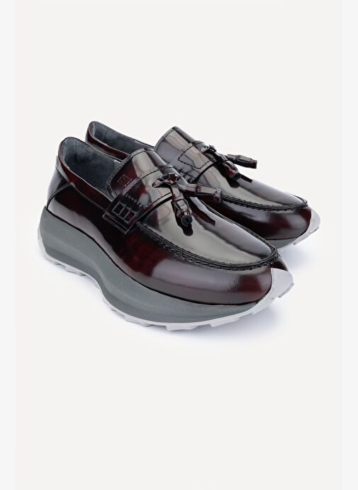 Valmenti Romano Erkek Bordo Hakiki Deri Casual Ayakkabı - Görsel 5