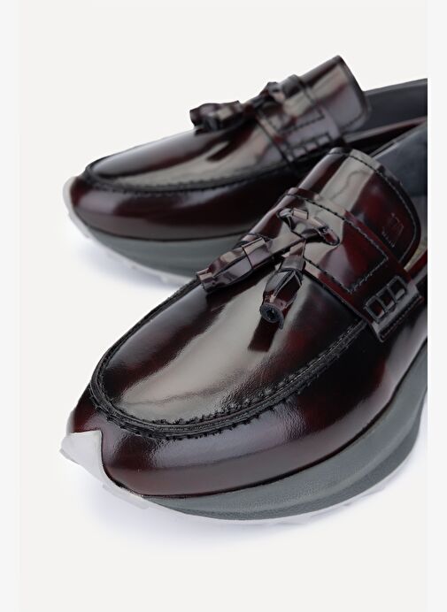 Valmenti Romano Erkek Bordo Hakiki Deri Casual Ayakkabı - Görsel 3