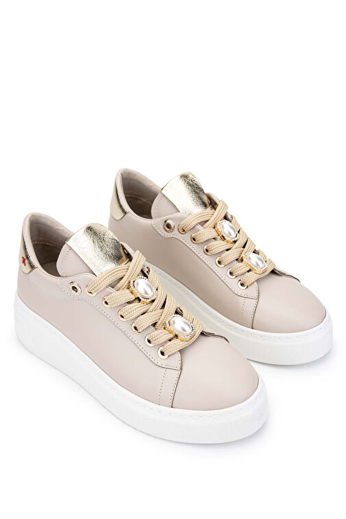 Tamer Tanca Kadın Suni Deri Bej Sneakers & Spor Ayakkabı - Görsel 3