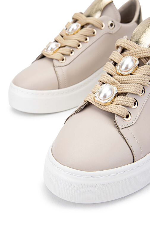 Tamer Tanca Kadın Suni Deri Bej Sneakers & Spor Ayakkabı - Görsel 5