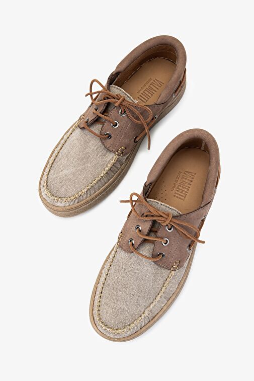 Valmenti Aegis Erkek Lodo / Vison Deri & Tekstil Casual Ayakkabı - Görsel 5