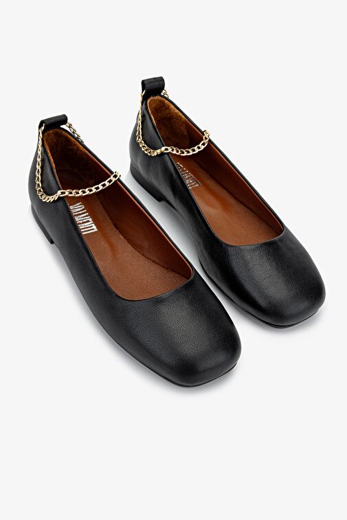 Valmenti Liza Kadın Siyah Hakiki Deri Babet - Görsel 3