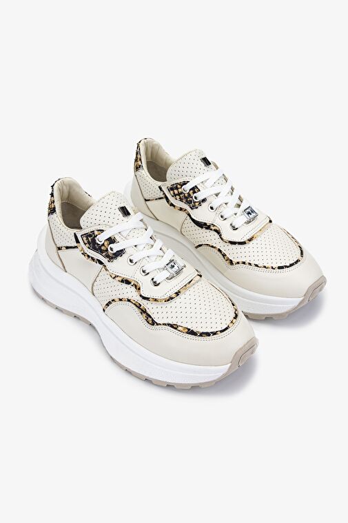 Valmenti Adamy Kadın Bej Hakiki Deri Sneakers & Spor Ayakkabı - Görsel 3