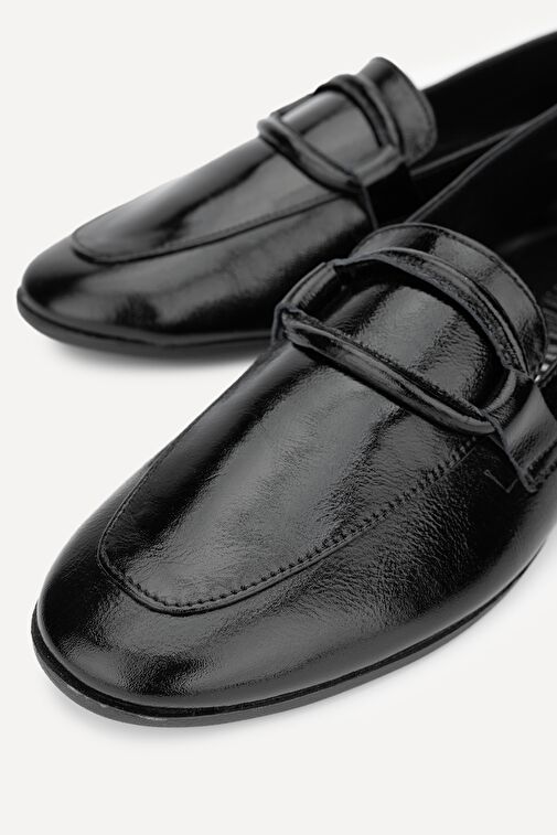 Valmenti Simax Kadın SIYAH KRSK RGN Hakiki Deri Loafer Ayakkabı - Görsel 3