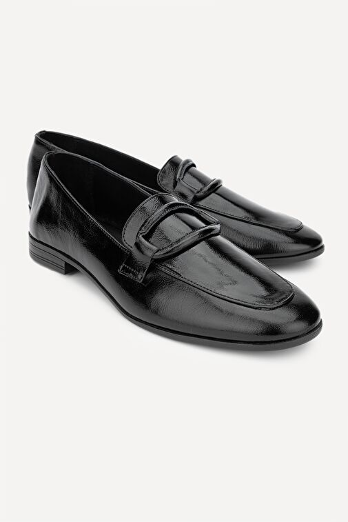 Valmenti Simax Kadın SIYAH KRSK RGN Hakiki Deri Loafer Ayakkabı - Görsel 5