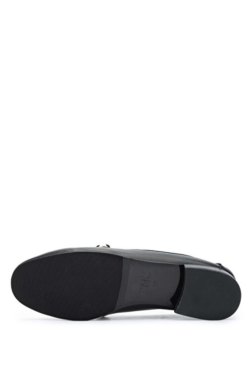 Tamer Tanca Kadın Hakiki Deri Siyah Deri Loafer Ayakkabı - Görsel 4