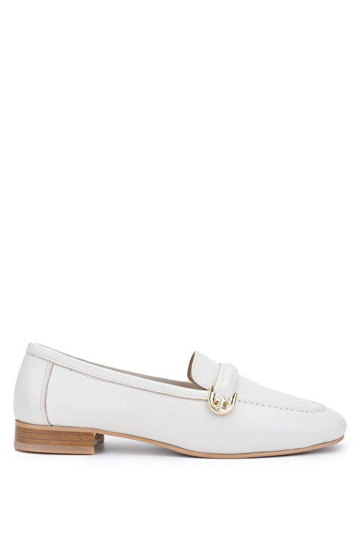 Tamer Tanca Kadın Hakiki Deri Bej Loafer Ayakkabı - Görsel 2