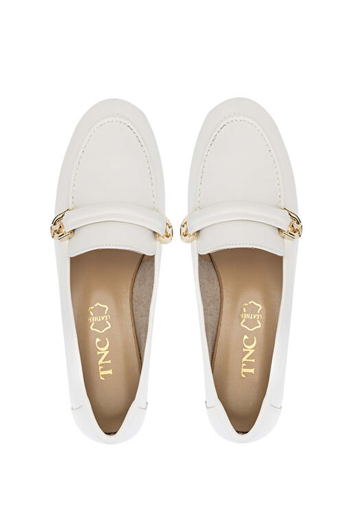 Tamer Tanca Kadın Hakiki Deri Bej Loafer Ayakkabı - Görsel 6