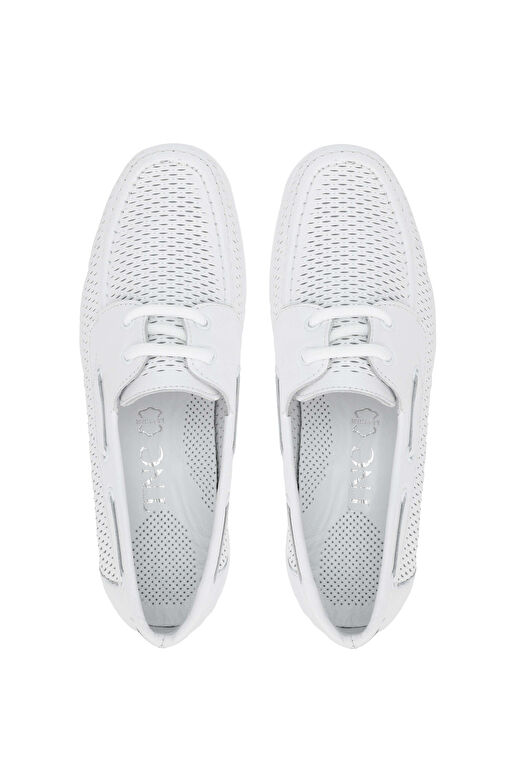 Tamer Tanca Kadın Deri Hasır Beyaz Casual Ayakkabı - Görsel 6