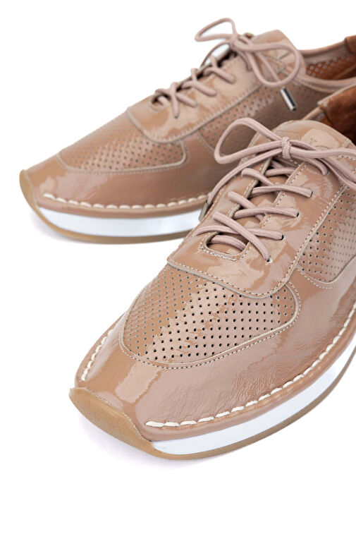 Tamer Tanca Kadın Deri Hasır Vizon Rugan Sneakers & Spor Ayakkabı - Görsel 5