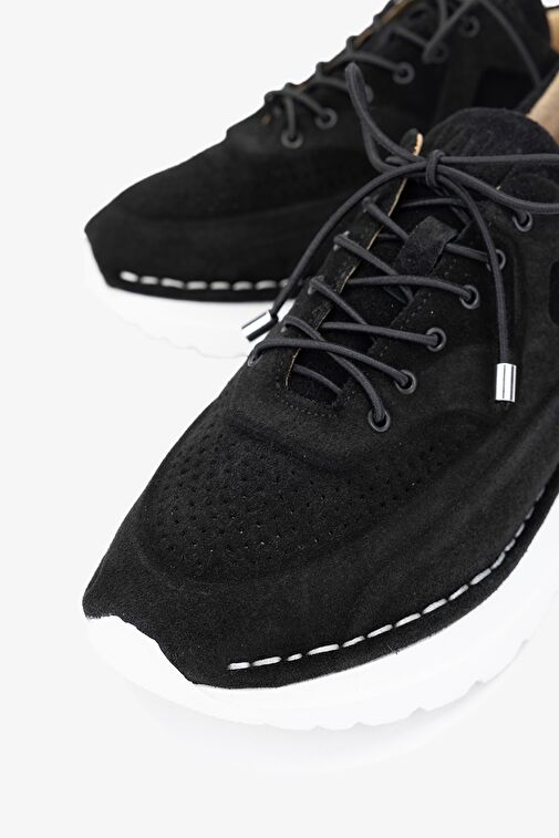 Valmenti Zoe Kadın Siyah Süet Hakiki Deri Sneakers & Spor Ayakkabı - Görsel 4