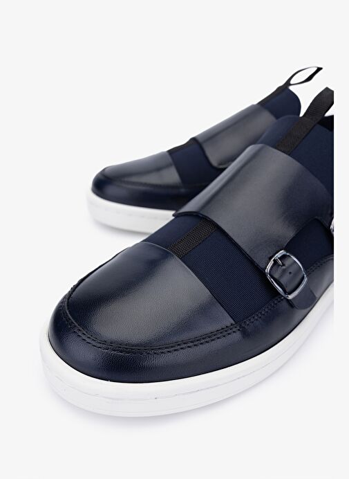 Valmenti Kermin Erkek Lacivert Hakiki Deri Casual Ayakkabı - Görsel 4