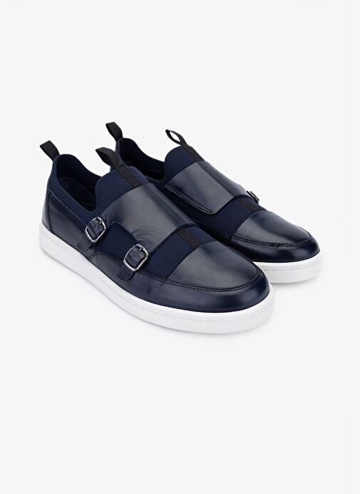 Valmenti Kermin Erkek Lacivert Hakiki Deri Casual Ayakkabı - Görsel 3