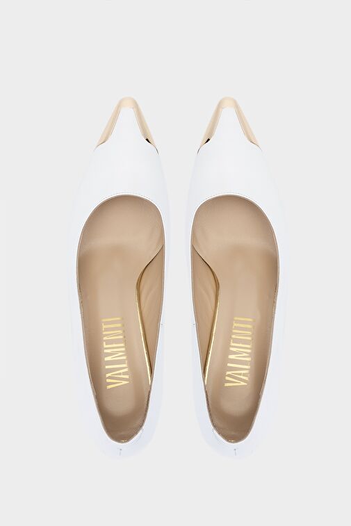 Valmenti Beyaz Kadın Deri Topuklu Ayakkabı 1036 6398 BN AYK Y24 - Görsel 6