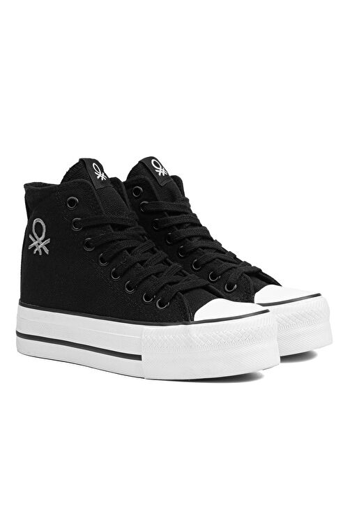 Benetton® | BN-30939 - 3114 Siyah - Kadın Spor Ayakkabı - Görsel 3