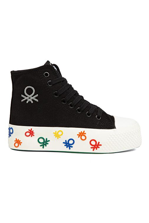 United Colors of Benetton Siyah Kadın Sneaker BN-30943-Siyah Beyaz - Görsel 2