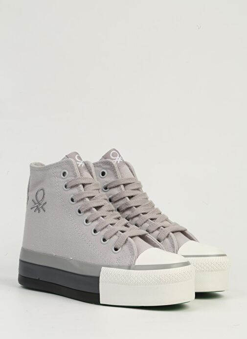 Benetton Gri Kadın Spor Ayakkabı BN-30944 - Görsel 3