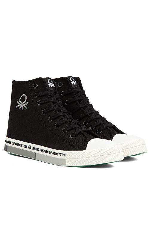 United Colors of Benetton Siyah Erkek Sneaker BN-70020-Siyah Beyaz - Görsel 3