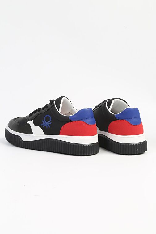 United Colors of Benetton Siyah-Kırmızı Kadın Sneaker BN-31201-Siyah Füme - Görsel 4