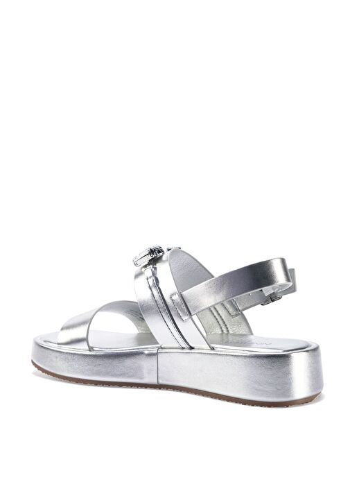 DINNA 3FX Gümüş Kadın Kalın Taban Sandalet - Görsel 4