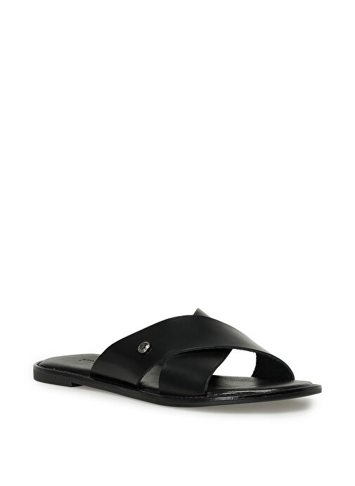 YUKKA 3FX Siyah Kadın Düz Terlik - Görsel 3