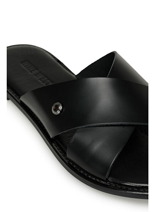 YUKKA 3FX Siyah Kadın Düz Terlik - Görsel 8