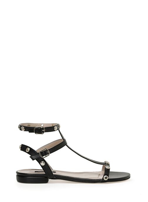 LALLEY 3FX Siyah Kadın Düz Sandalet - Görsel 2