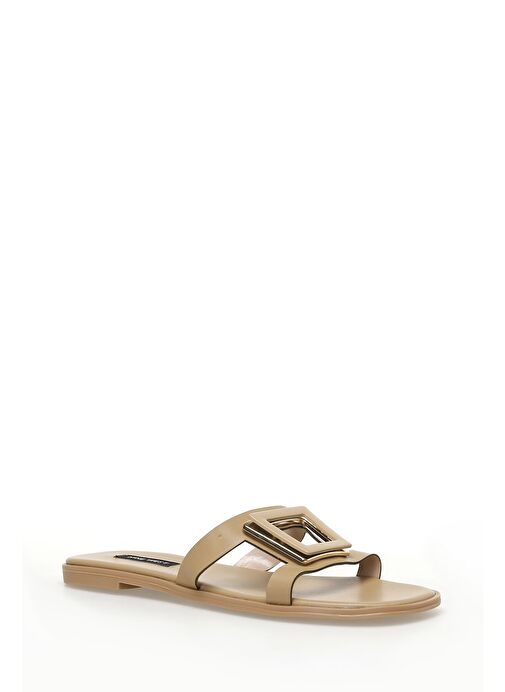 RESSAY 3FX Krem Kadın Düz Terlik - Görsel 3